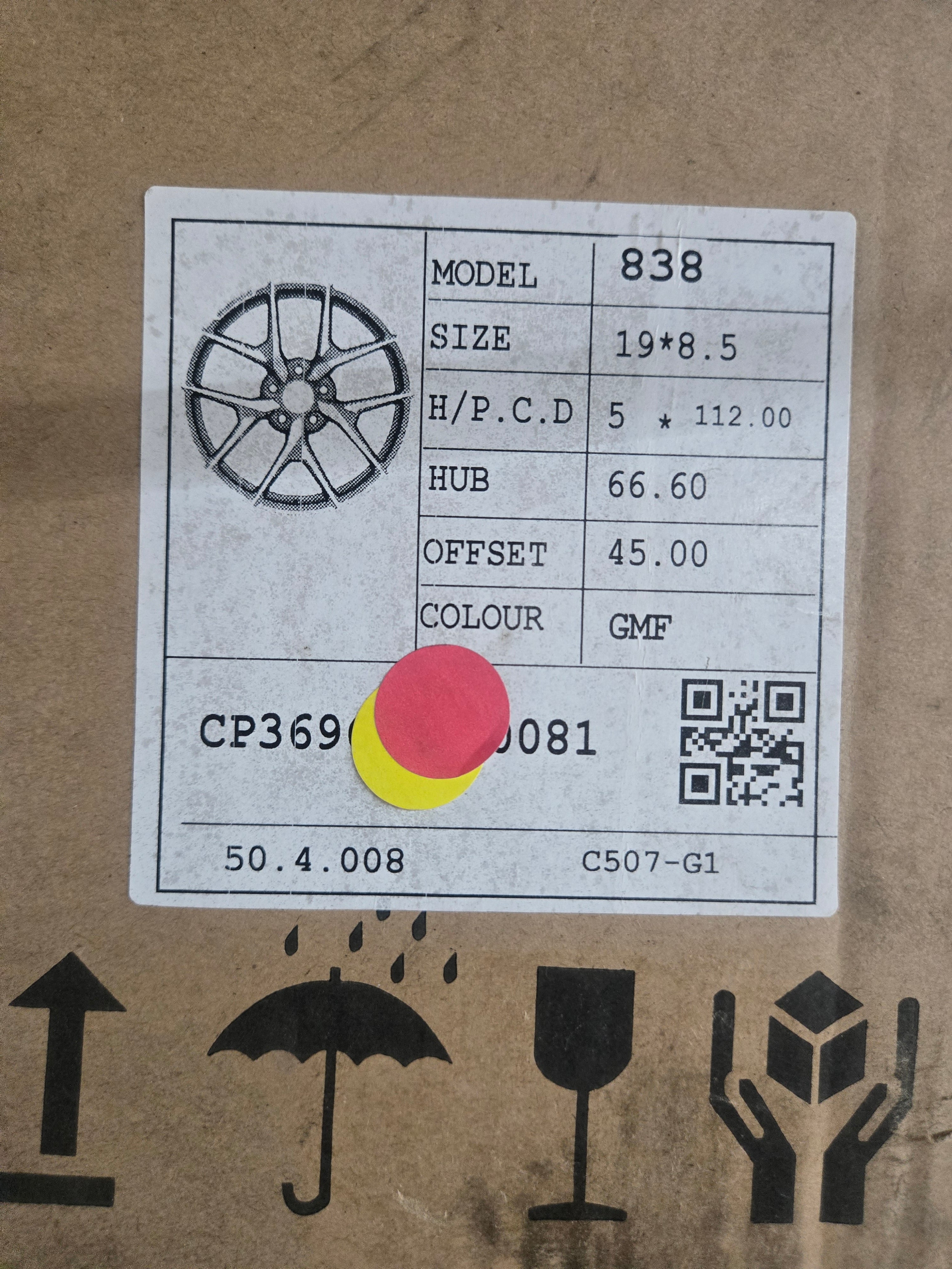 838 19X8.5 5X112 GUNMETAL CB66.6 ET45