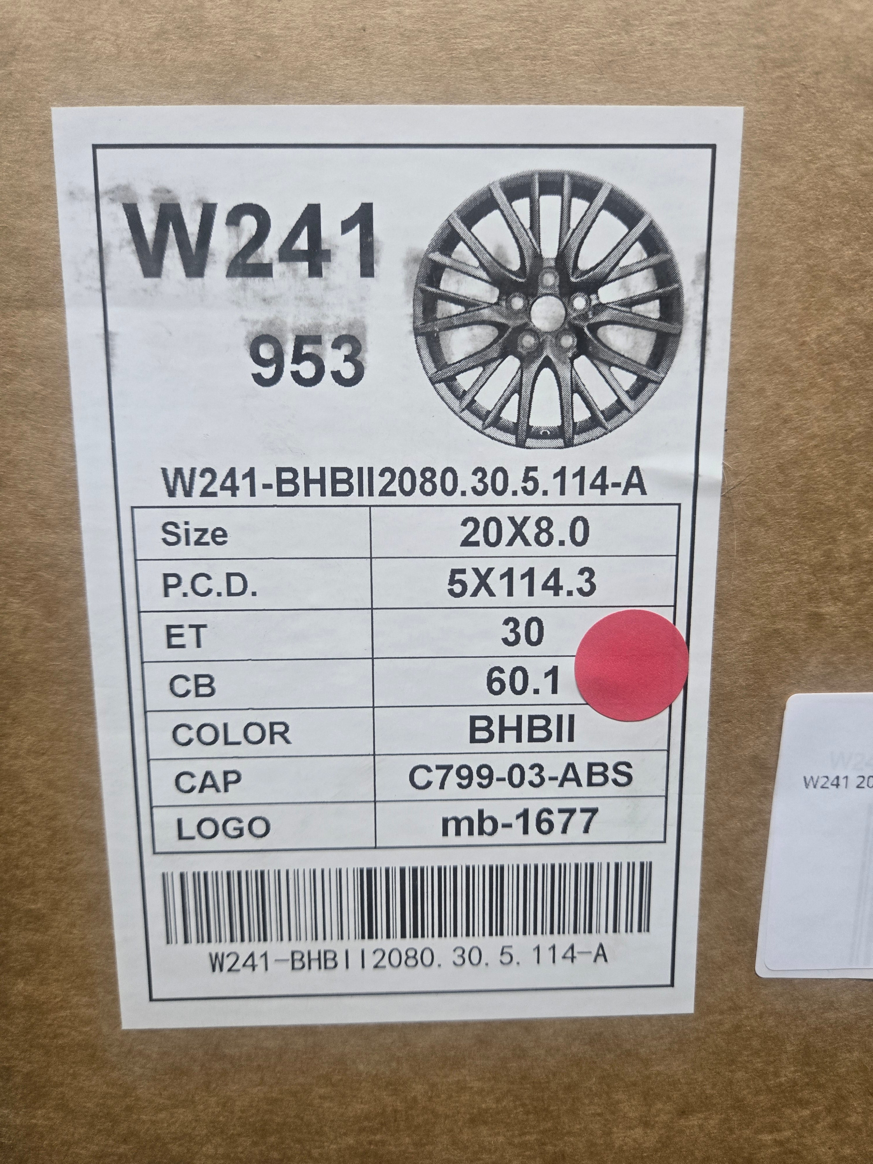 W241 20X8.0 5X114.3 HYPER BLACK CB60.1 ET30