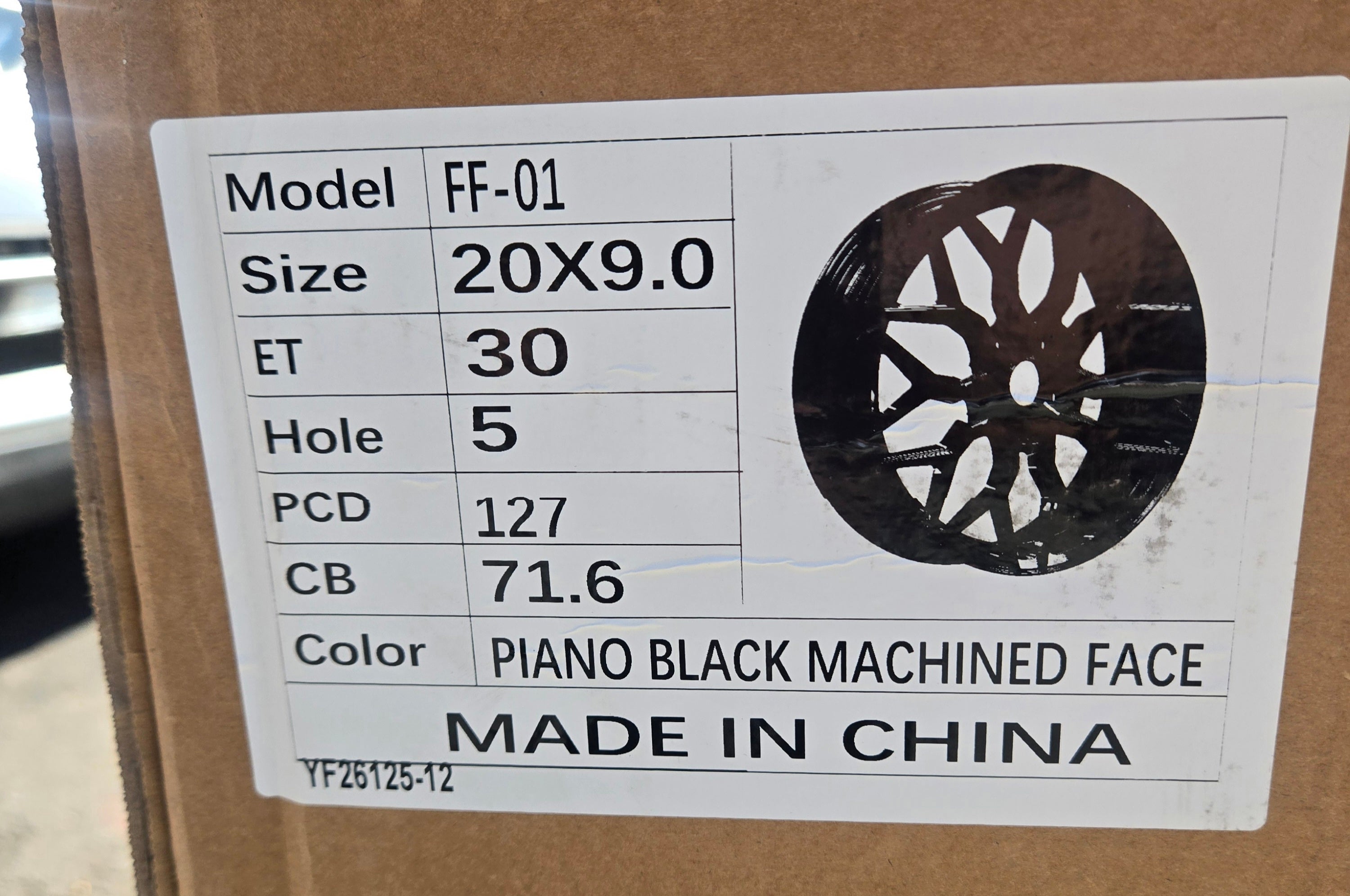 OE-0319 SI-01 FF-01 20X9.0 5X127 BLACK MACHINED FACE CB71.5 ET30