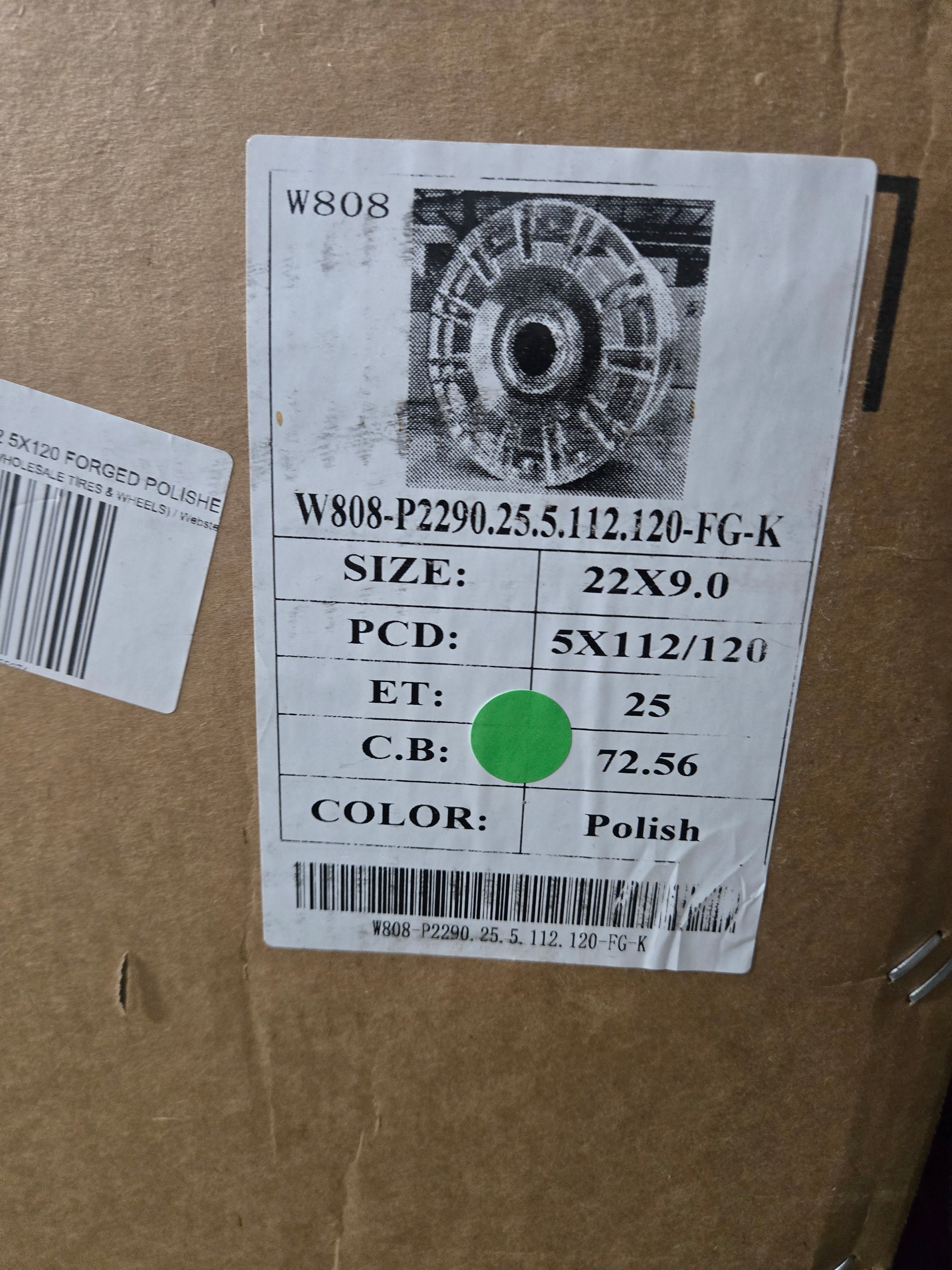 W808 22X9.0 5X112 5X120 POLISH CB 72.56 ET25