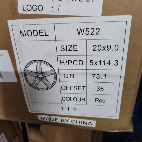W522 20x9 5x114.3 RED CB73.1 ET35