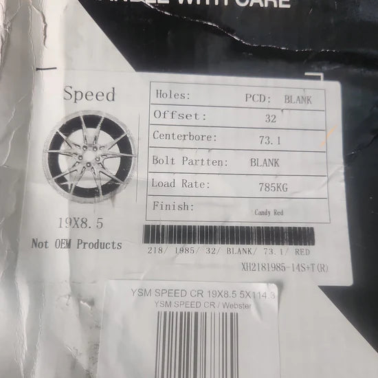 YSM SPEED CR 19X8.5 5X114.3 CANDY RED