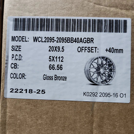 WCL206 WHEELS 2095 20X9.5 5X112 GLOSS BRONZE