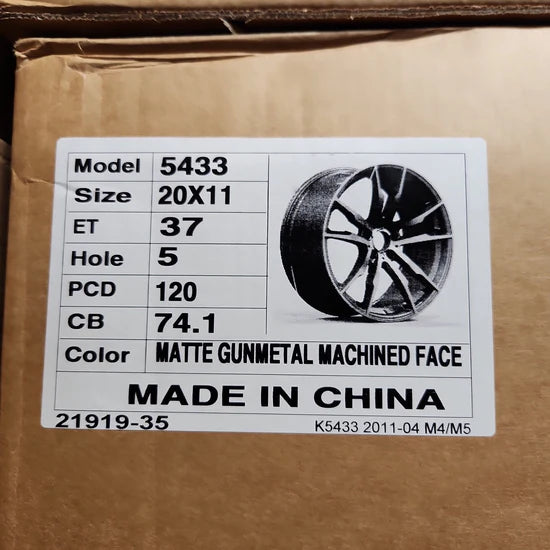OE-5433 20X11 5X120 MATTE GUNMETAL MACHINE FACE
