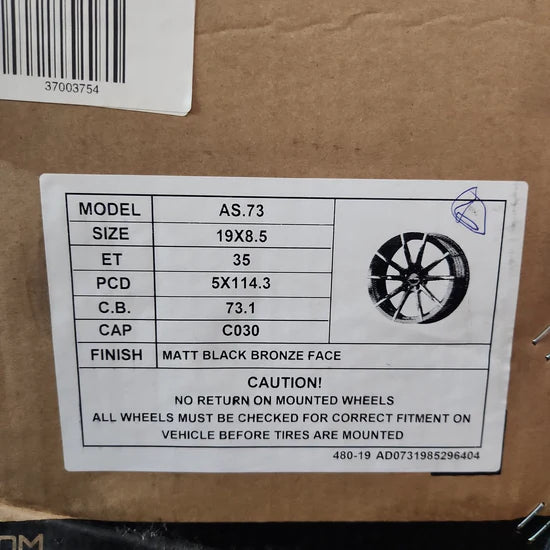 PEGASUS AS73 5x4.5 19x8.5 MATT BLACK BRONZE FACE