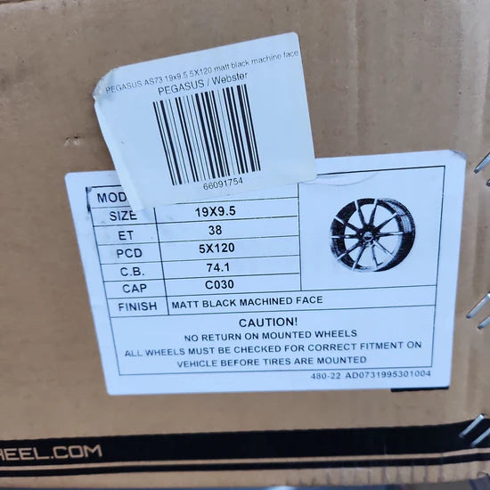 PEGASUS AS73 19x9.5 5X120 matt black machine face