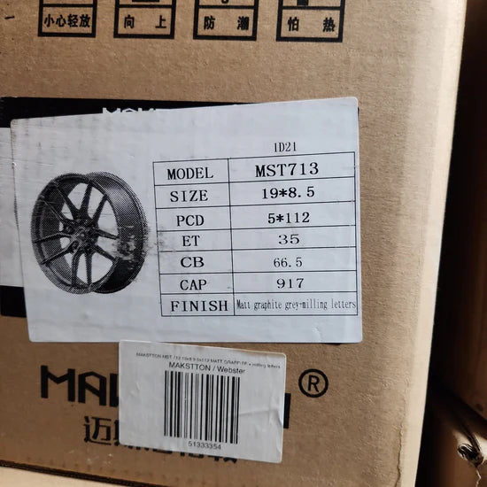 MAKSTTON MST 713 19x8.5 5x112 MATT GRAPPITE + milling letters