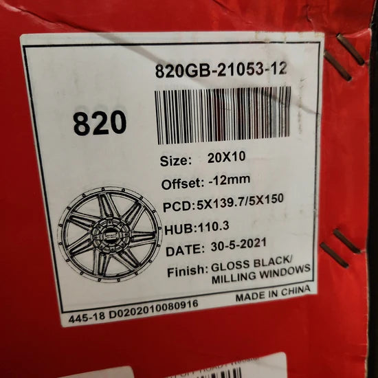 IMPACT OFF ROAD 820 20X10 5x5.5 - 5X150