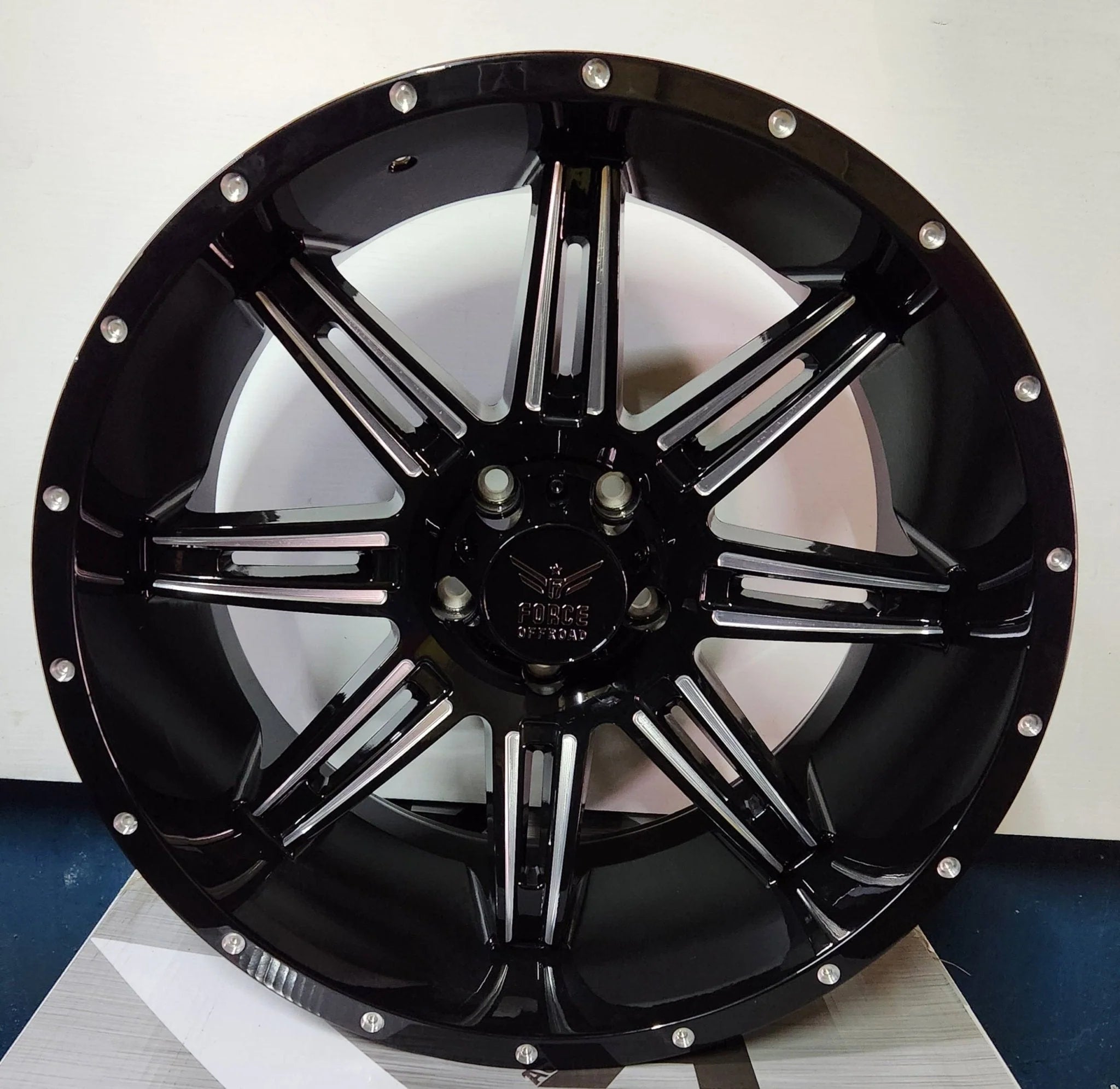 FORCE F32 20X10 5X127 PIANO BLACK MACHINE MILL FACE