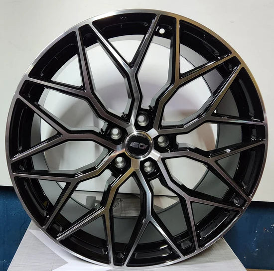 OE-0319 HF-2 REP 22X10 5X127 PIANO BLACK MACHINED FACE
