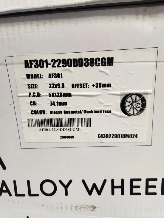 ALFINA AF301 22X9.0 5X120 GLOSSY GUNMTAL MACHINED FACE