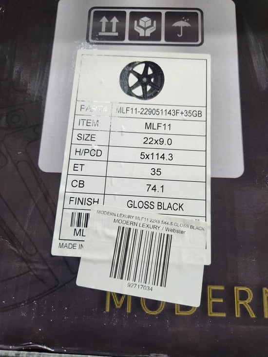 MLF11 22X9.0 5X114.3 GLOSS BLACK