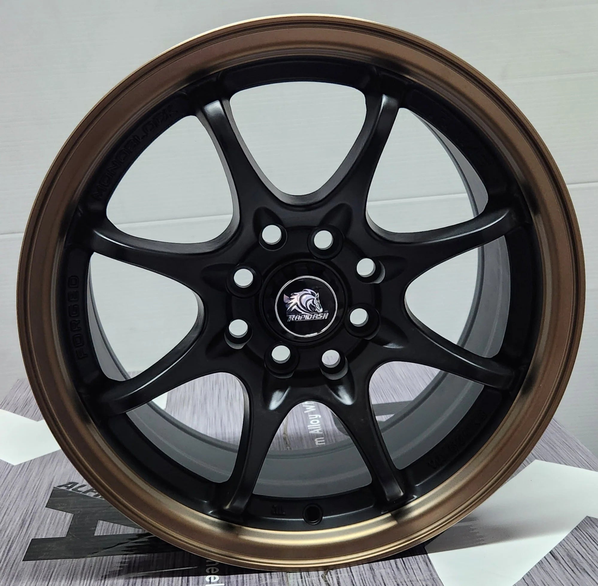 NS-029 15x7.0 4x100 / 4x114.3 MATTE BLACK BRONZE LIP