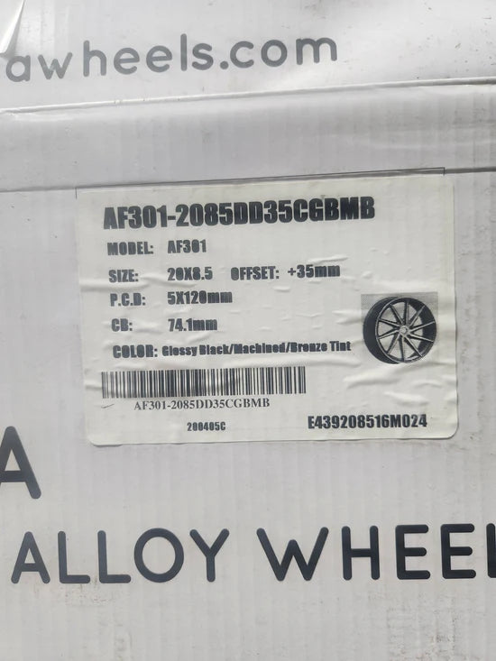 ALFINA AF301 20X8.5 5X120 GLOSSY BLACK MACHINED BRONZE TINT CB74.1 ET35