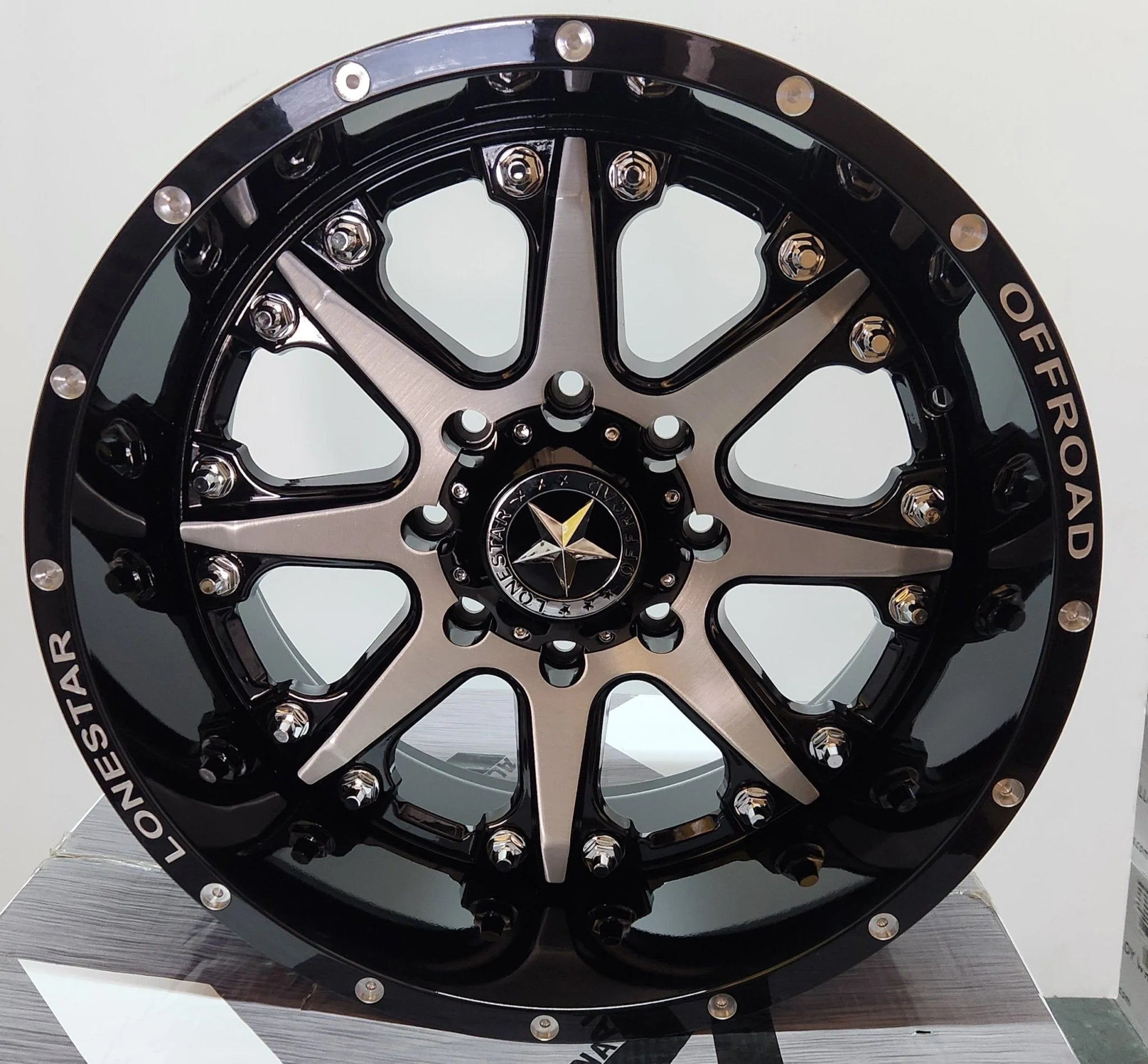 LONESTAR BNADIT 20X10 8X170 PIANO BLACK BRUSHED MACHINED FACE CB125.2 ET25