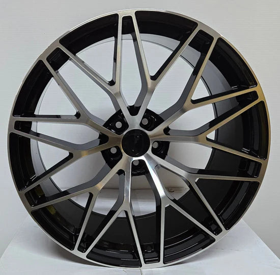 W864 21X9.5 5X112 BLACK MACHINED FACE