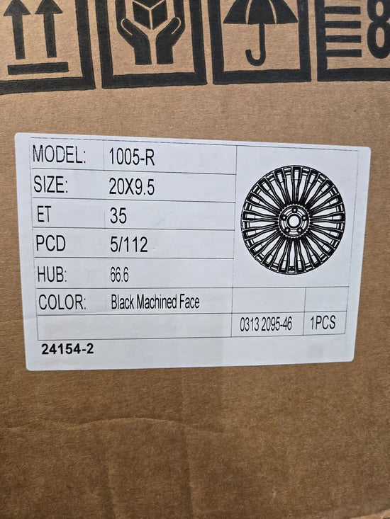 OE-0313 1005-R 20X9.5 5X112 BLACK MACHINED FACE CB66.1 ET35