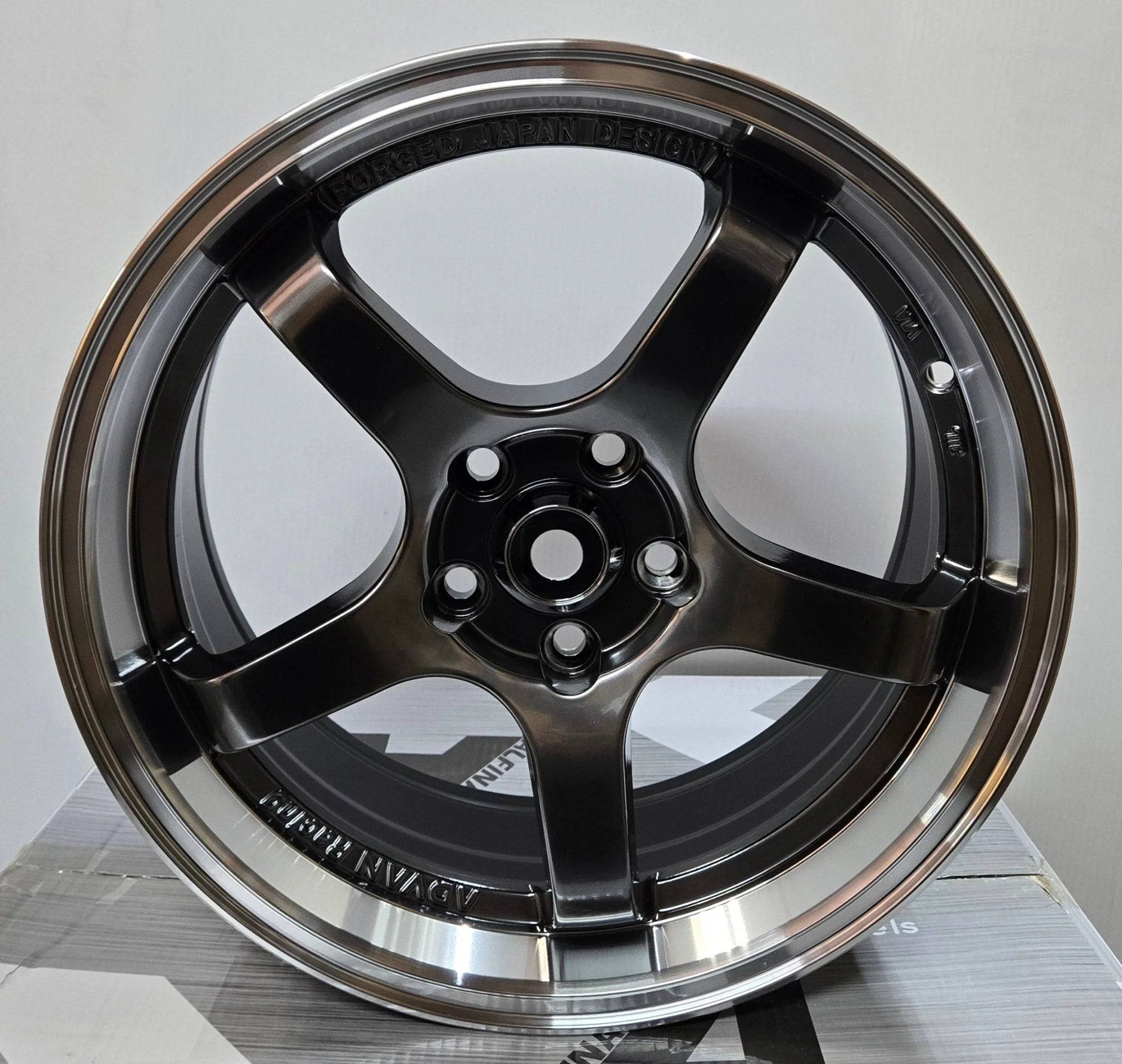 OE-22319-1 ADVAN GT 16X7.0 5X100 HYPER BLACK MACHINED LIP