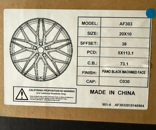ALFINA AF303 20x10 5x114.3  5x112 GLOSS BLACK MACHINED FACE CB73.1 ET38