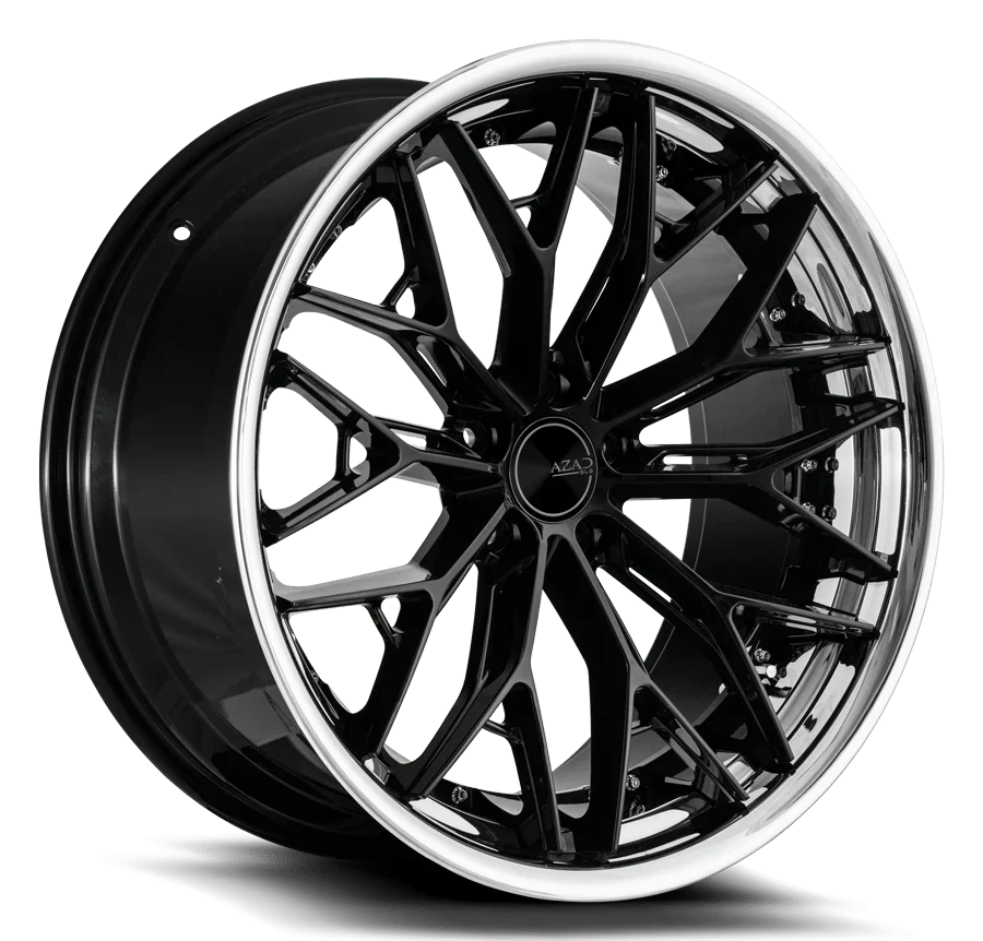 AZAD AZSLS1.0 22x9 5x112 GLOSS BLACK WITH CHROME LIP