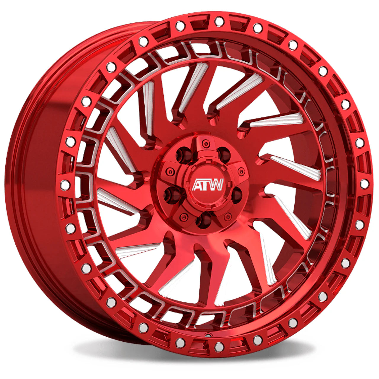 ATW CULEBRA 20x10 5x114.3 / 5x127 CANDY RED MILLED SPOKES STAINLESS STEEL POINT CB71.1 18