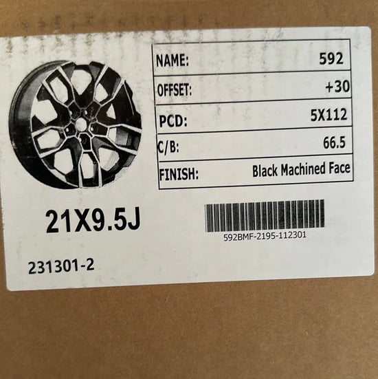OE-5592 XM 21x9.5 5x112 GLOSS BLACK MACHINED FACE