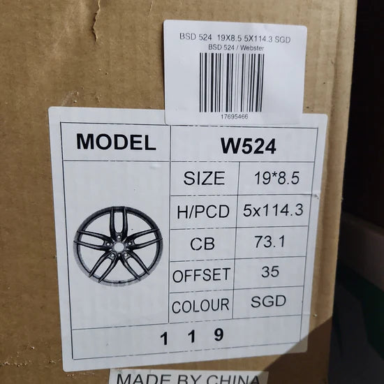 W524 19X8.5 5X114.3 Satin Gold