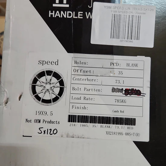 YSM SPEED CR 19X9.5 5X120 RED