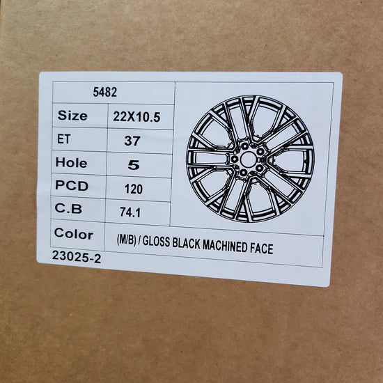 5482 RB91 22X10.5 5X120 BLACK MACHINED FACE