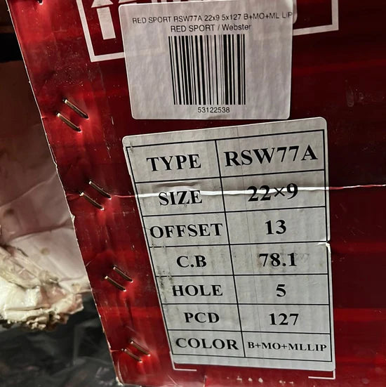 RED SPORT RSW77A 22x9 5x127 B+MO+ML LiP