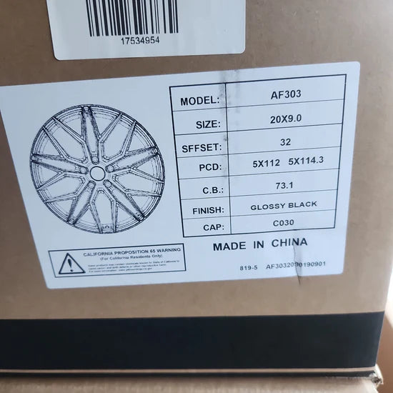 ALFINA AF303 20X9 5x112 / 5x114.3 GLOSS BLACK