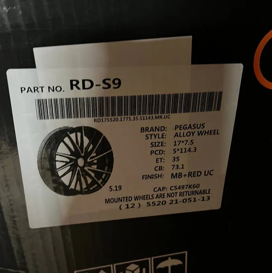 RAPIDASH -PW-RD-S9 17X7.5 5x4.5 MB+RED UC