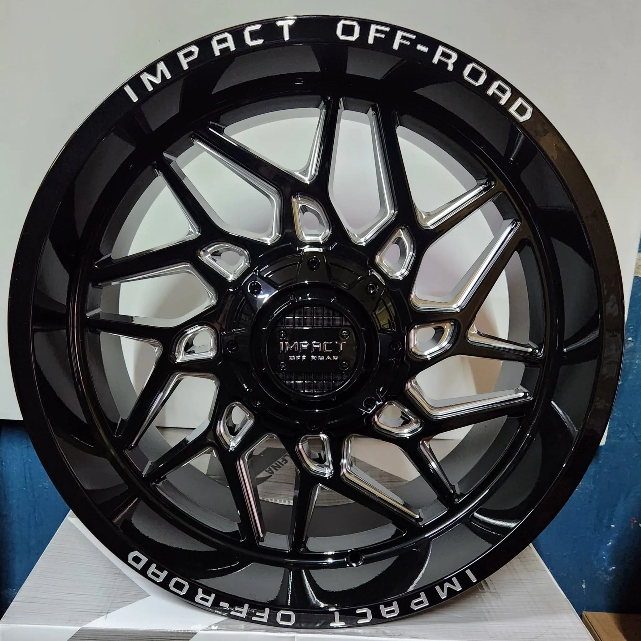IMPACT-829 20x10 8x170 GLOSS BLACK W/MACHINED MILLING WINDOW CB125.2 ET19