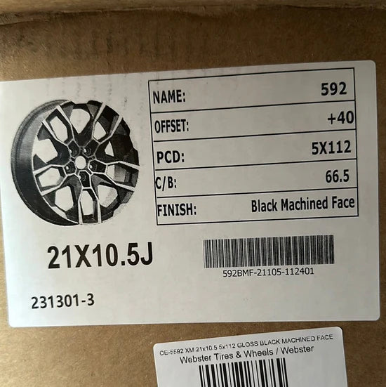 OE-5592 XM 21x10.5 5x112 GLOSS BLACK MACHINED FACE