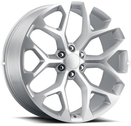 RS12 26x10 6x5.5 SILVER MACHINED SNOW FLAKE