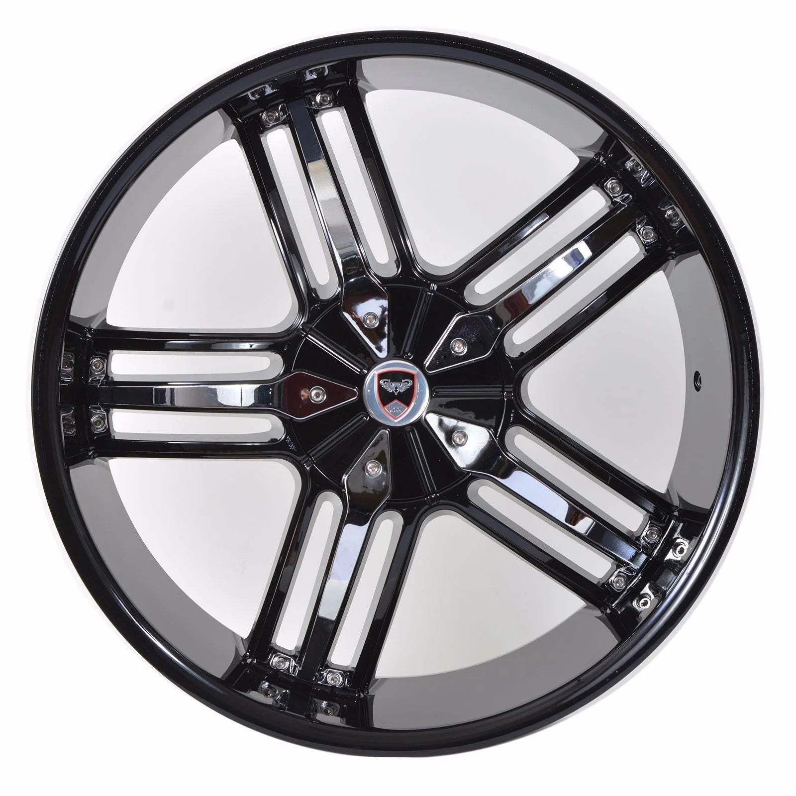 GWG G37 SPADE 20x8.5 6x135 BLACK WITH CHROME INSERTS