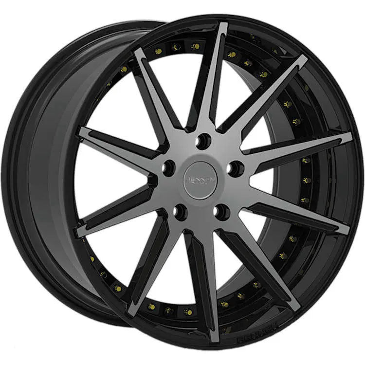 RENNEN CSL6 20x9.0 BLANK SEMI GLOSS BLACK GOLD BOLTS