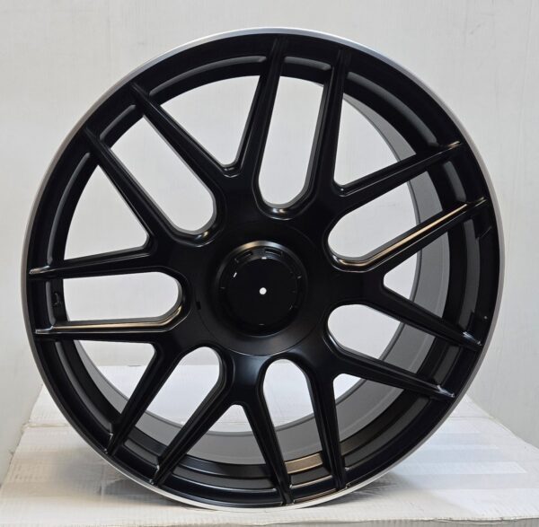 H3368F 18X8.0 5X112 MATTE BLACK MACHINED LINE