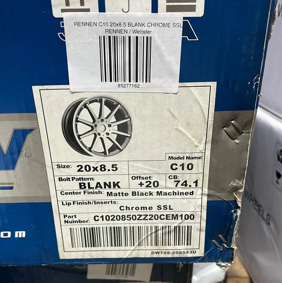 RENNEN C10 20x8.5 BLANK MBM CHROME SSL