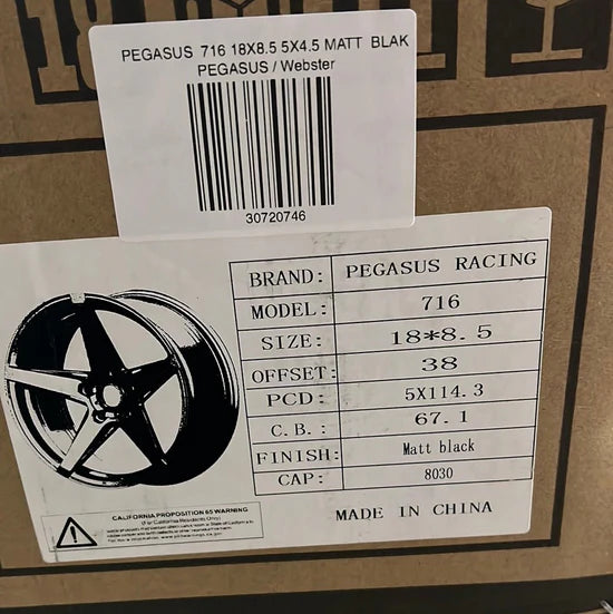 PEGASUS 716 18x8.5 5x114.3 MATTE BLACK