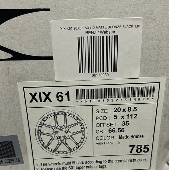 XIX X61 20X8.5 5X112 MATTE BRONZE BLACK LIP CB66.1 ET35
