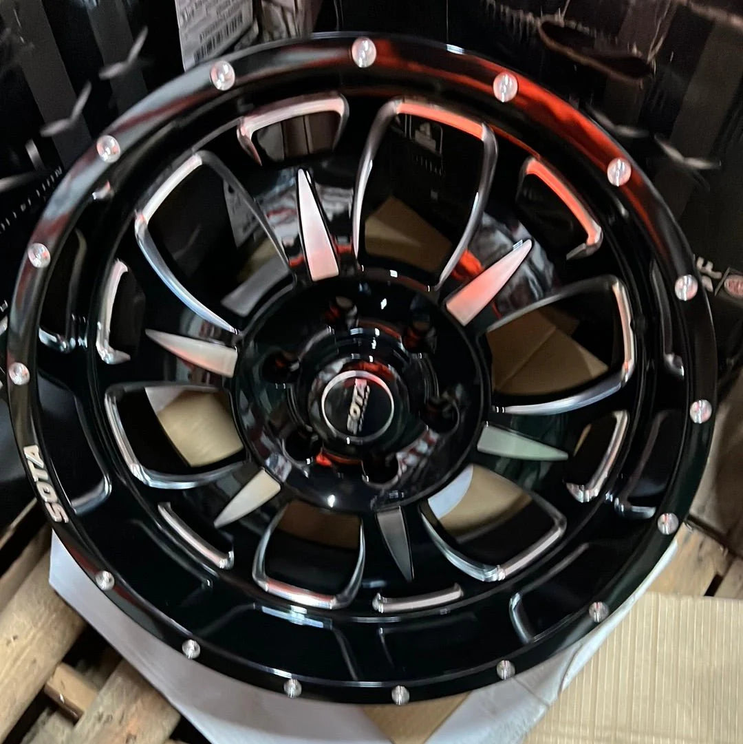 562DM 20X9.0 6X5.5 DEATH METAL BLACK MILLED CB106.1 ET18