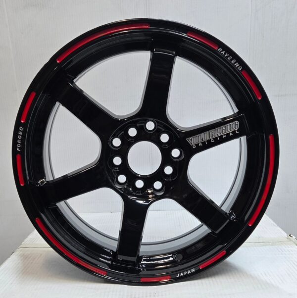 NS-0231 TE37 ULTRA REP 16X7.0 5X100 5X114.3 PIANO BLACK RED LINE LETTE RING