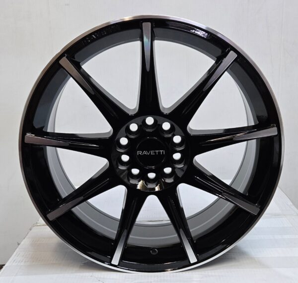 RAV-M9 18X8.0 5X112 5X114.3 BLACK MACHINED FACE