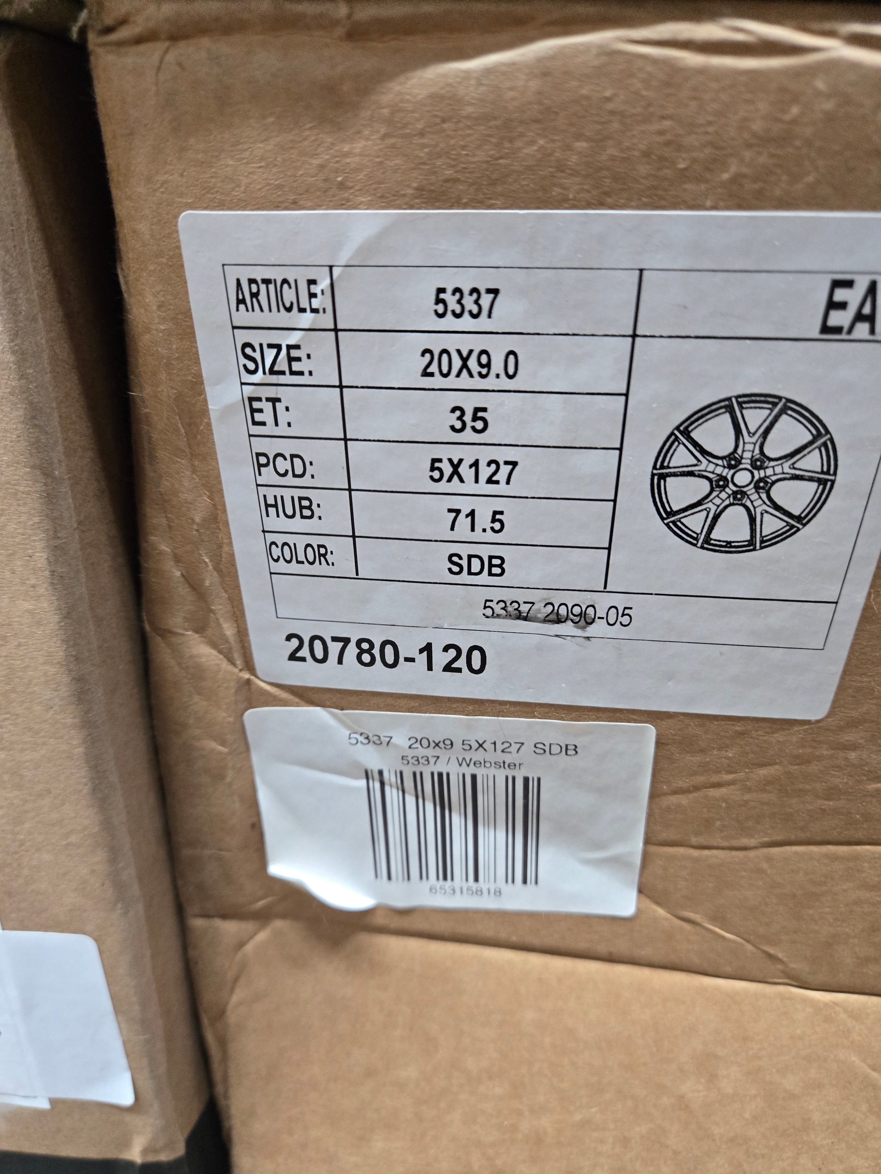 5737 20X9.0 5X127 MATTE BLACK CB71.5 ET35