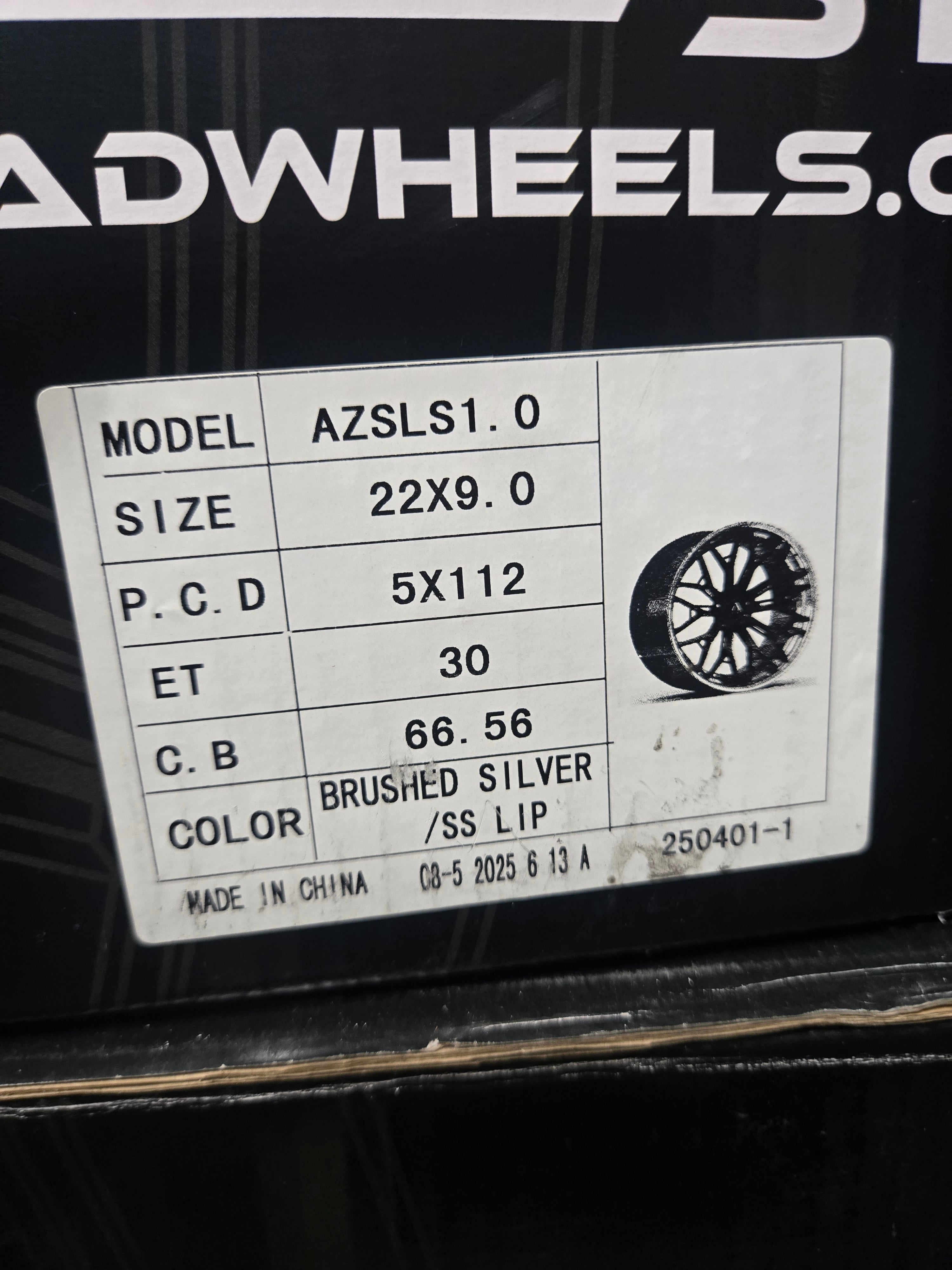 AZAD AZSLS1.0 22x9 5x112 SILVER BRUSHED WITH CHROME LIP CB66.1  ET32