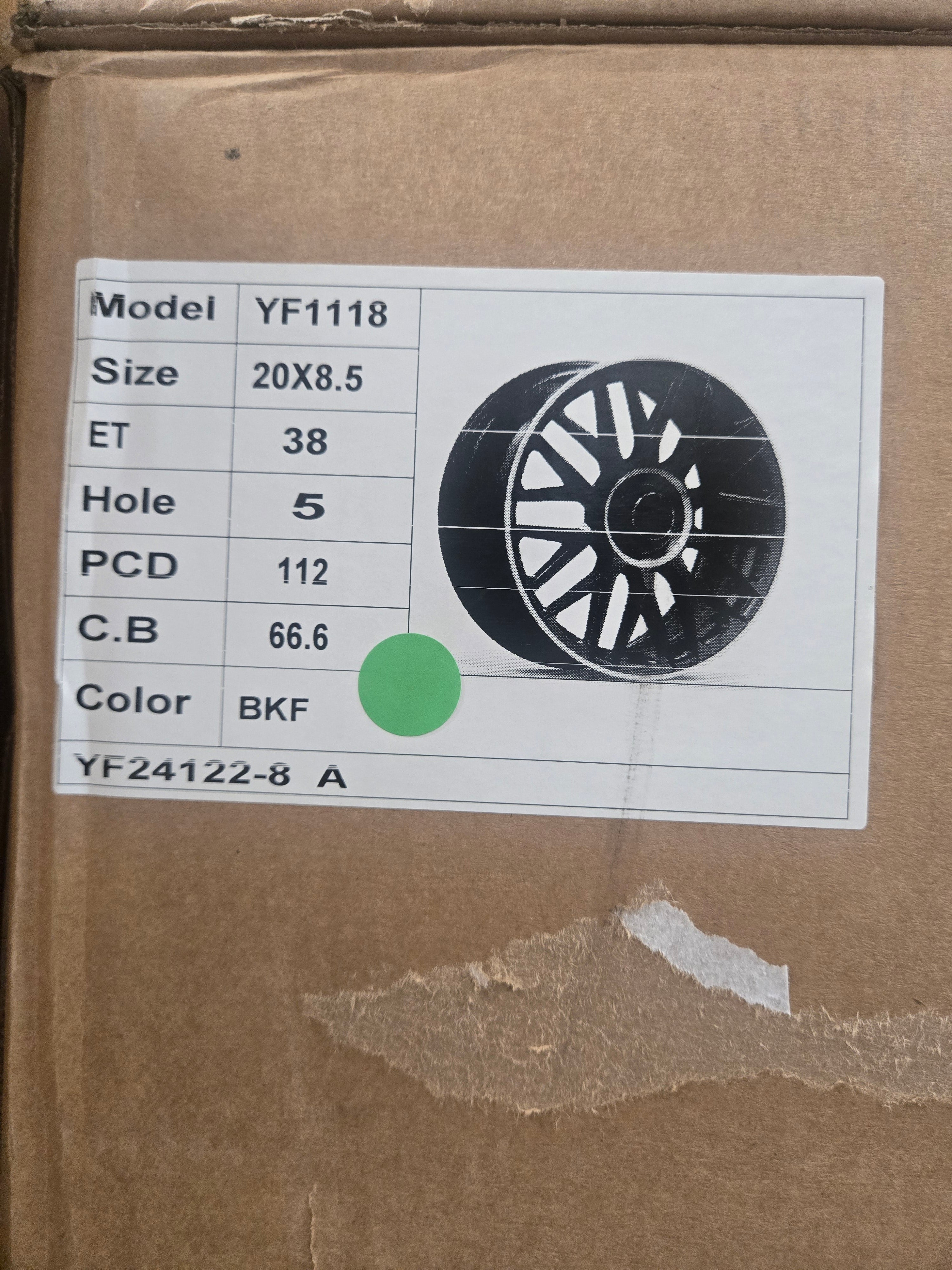 OE-YF 1118 20X8.5 5X112 PIANO BLACK MACHINED FACE CB66.1 ET35