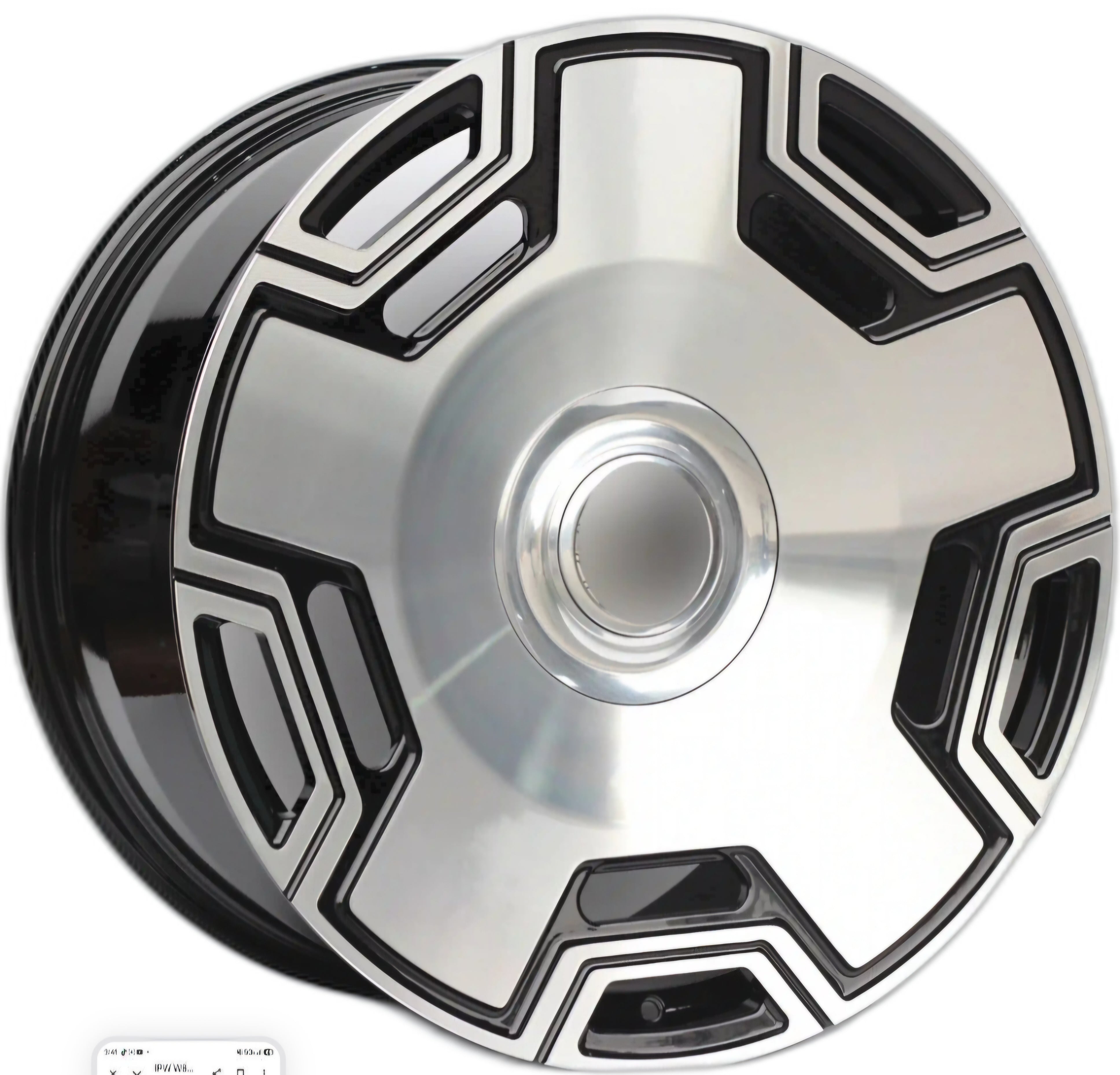 W804 22X9.0 5X112 5X114.3 5X120 BLACK MACHINED FACECB72.1 ET30