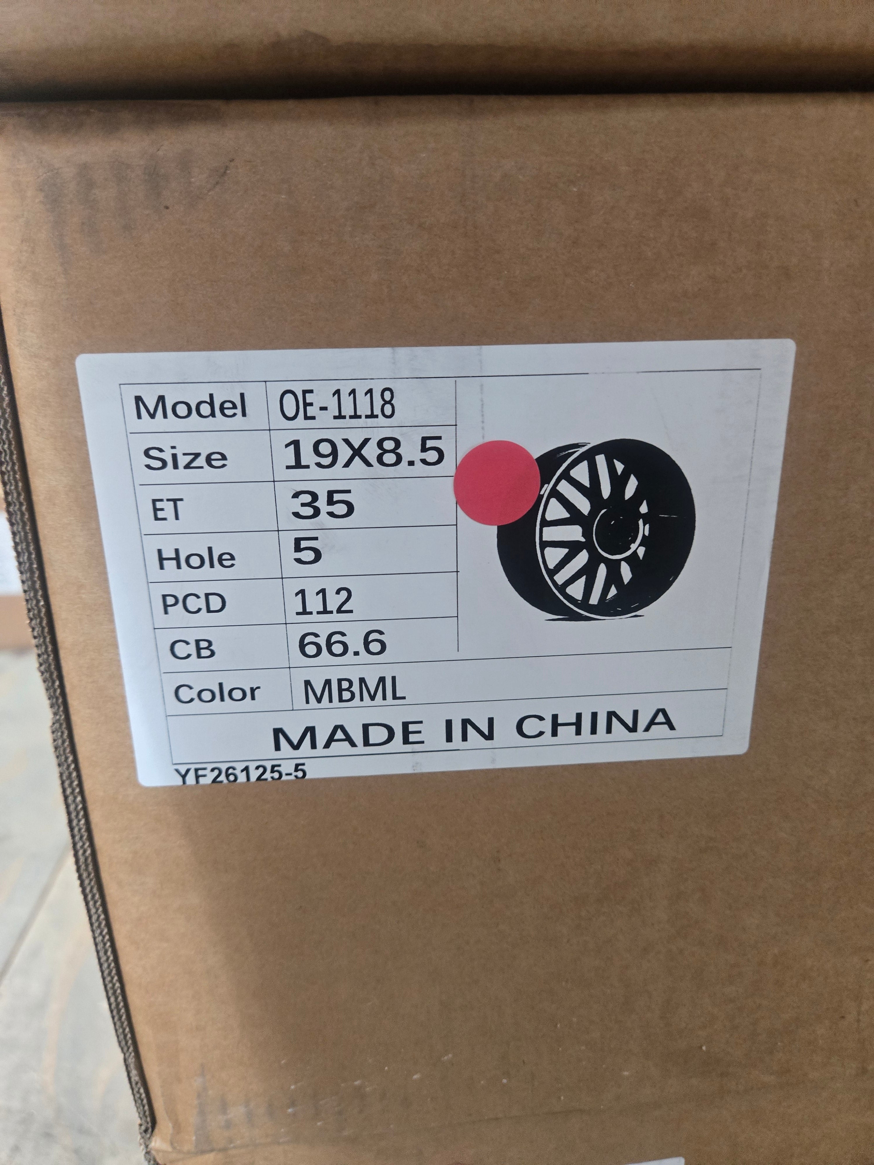 OE-1118 19X8.5 5X112 MATTE BLACK MACHINED ILP CB66.6 ET35