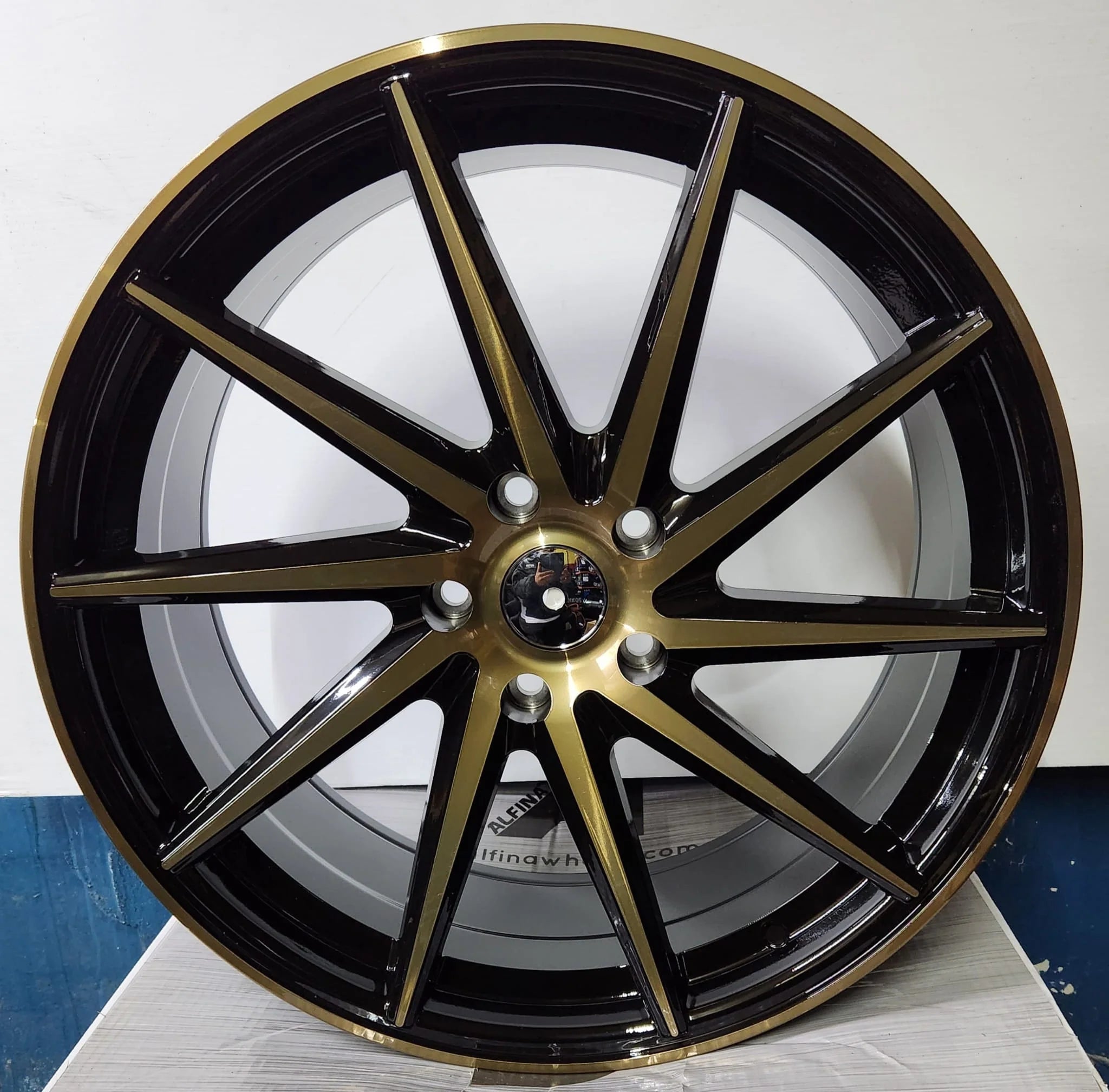 AF301 19X8.5 5X120 GLOSS BLACK MACHINED BRONZE TINT CB74.1 ET35
